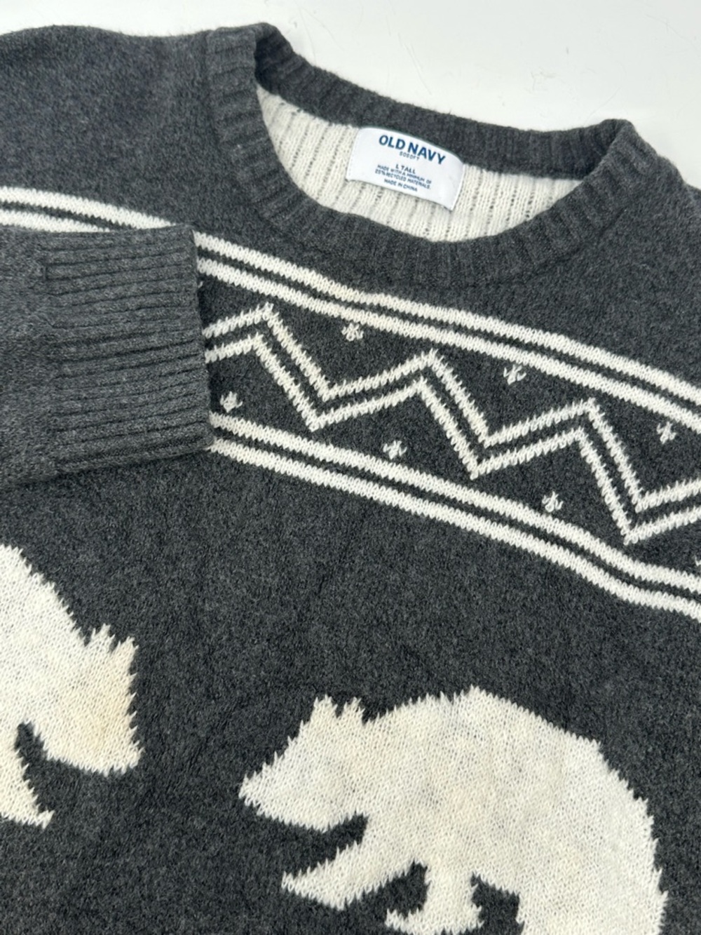 Old Navy Mens Large Tall SoSoft Fair Isle Crewneck Pullover Knit Sweater A6